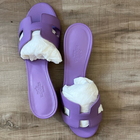 NWT Hermes Oasis Sandal violet - Picture 2 of 14